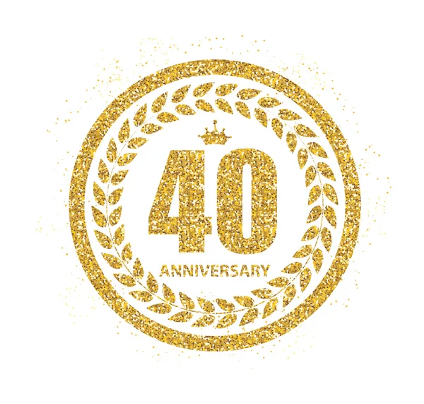 Template Logo 40 Years Anniversary Vector Illustration — Stock Vector