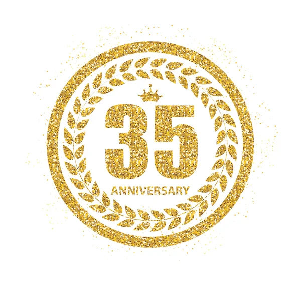 Modelo Logo 35 Anos Aniversário Vector Ilustração —  Vetores de Stock