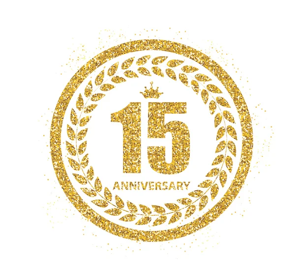 Logo de la plantilla 15 Años Aniversario Vector Ilustración — Archivo Imágenes Vectoriales