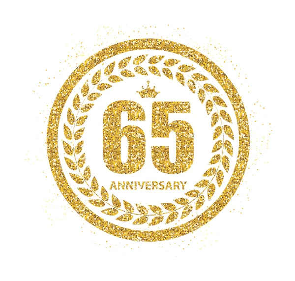 Logo de la plantilla 65 Años Aniversario Vector Ilustración — Vector de stock