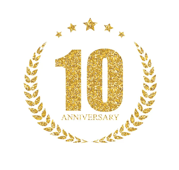 Logotipo do modelo Ilustração do vetor do aniversário de 10 anos — Vetor de Stock