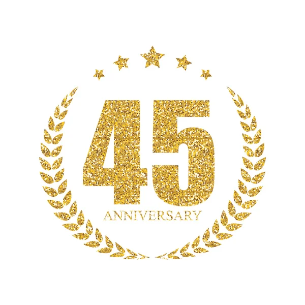 Modèle Logo 45 ans Illustration vectorielle anniversaire — Image vectorielle