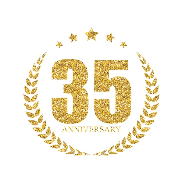 Sjabloon Logo 35 jaar verjaardag vectorillustratie — Stockvector