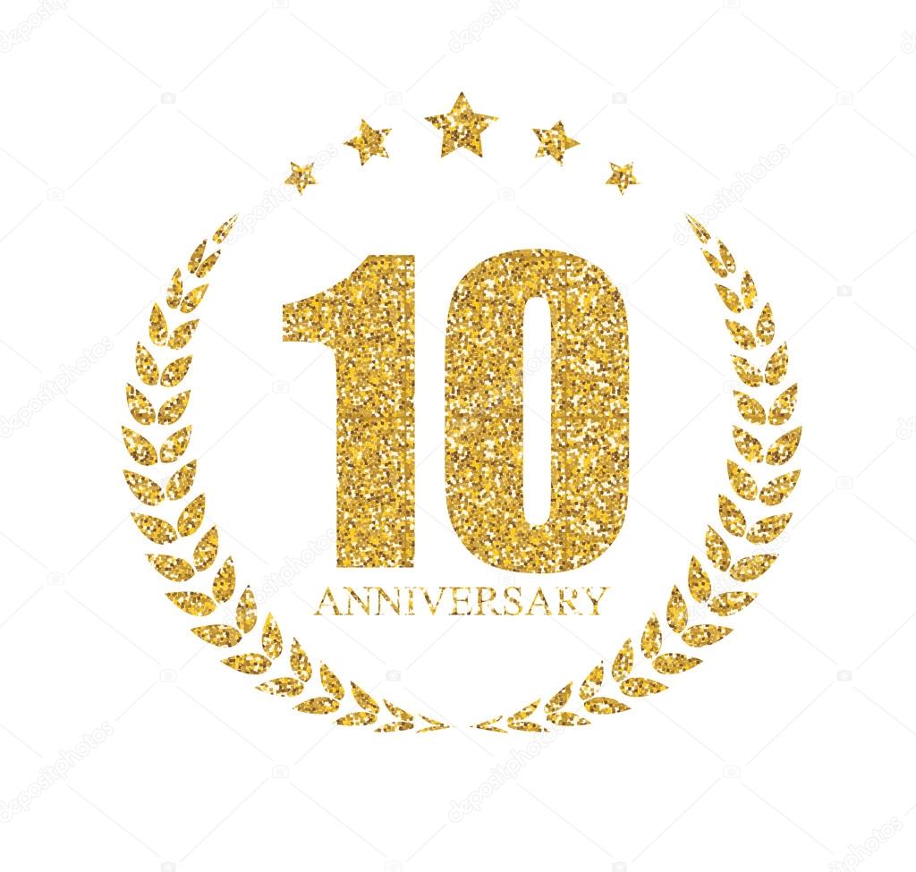Logo de la plantilla 10 Años Aniversario Vector Ilustración vector