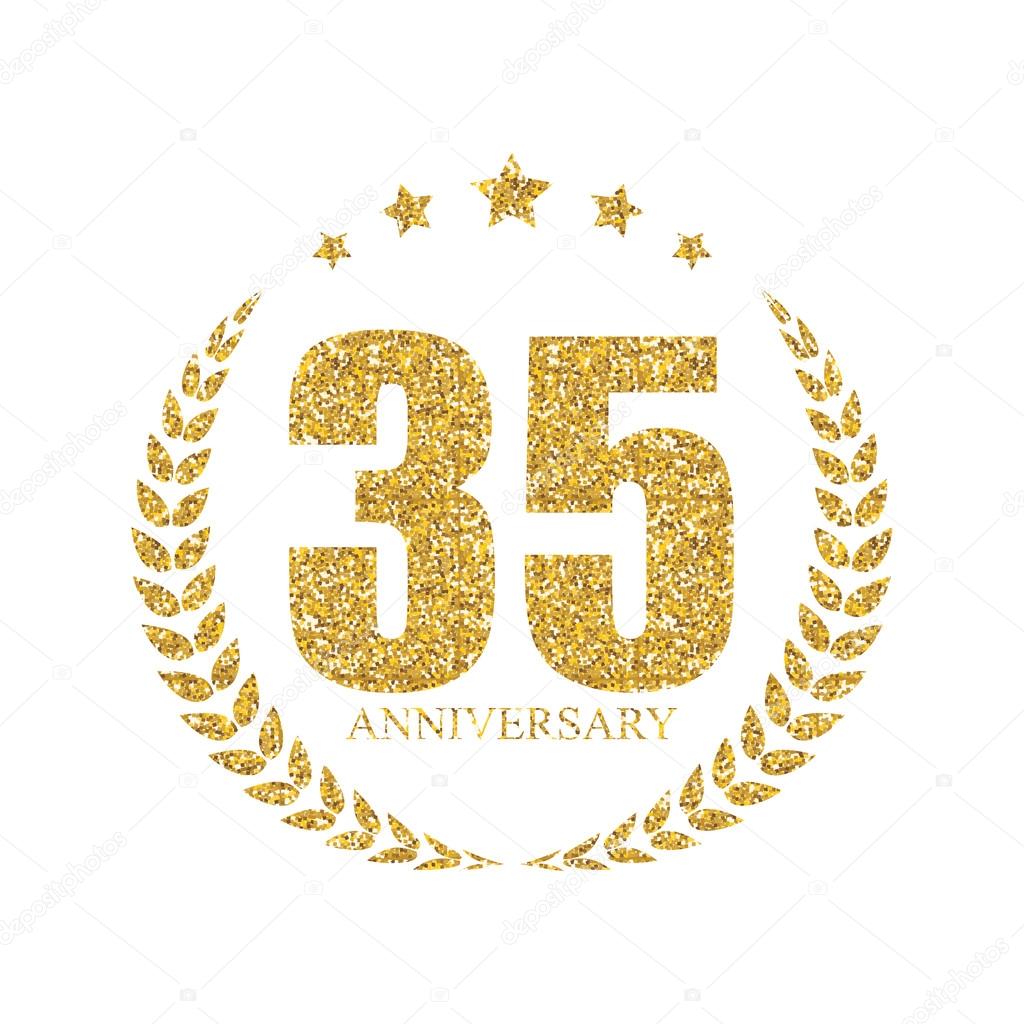 Template Logo 35 Years Anniversary Vector Illustration