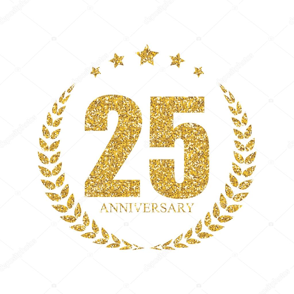 Template Logo 25 Years Anniversary Vector Illustration