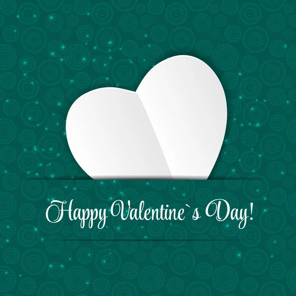 Happy Valentines Day Card with Heart. Vector Illustration — Stock Vector