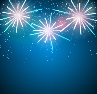 Parlak Havai Fişek Arkaplan Vektör İllüstrasyonu