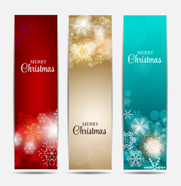 Christmas Snowflakes Website Banner and Card Background Vector I — Stock Vector