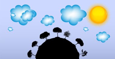 ağaç soyut siluet. vektör çizim.