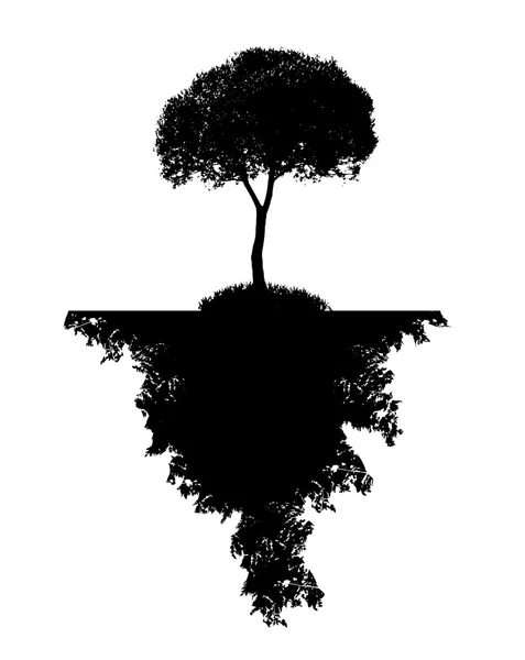 Ağaç soyut siluet. vektör çizim. — Stok Vektör