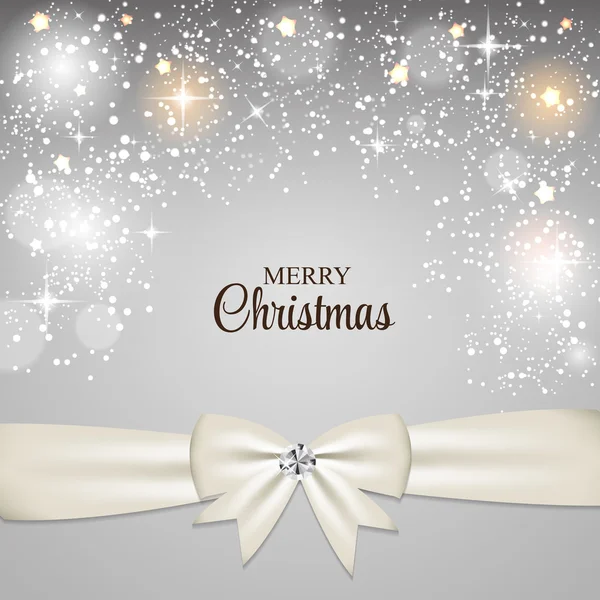 Kerstmis glanzende ster achtergrond met lint vectorillustratie — Stockvector
