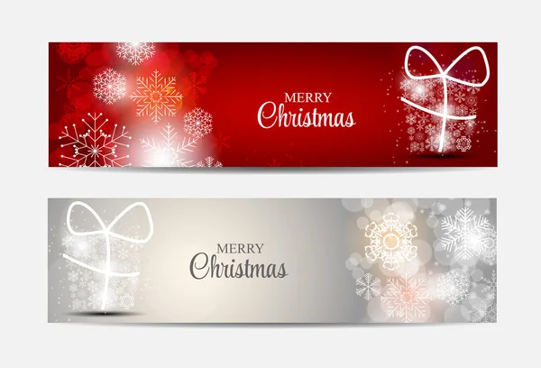 Christmas Snowflakes Website Header and Banner Set Background Ve — Stock Vector