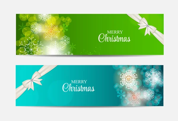 Karácsonyi hópelyhek honlap fejlécében és banner beállítása háttérben ve — Stock Vector