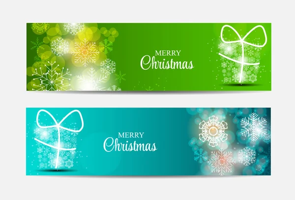 Christmas Snowflakes Website Header and Banner Set Background Ve — Stock Vector