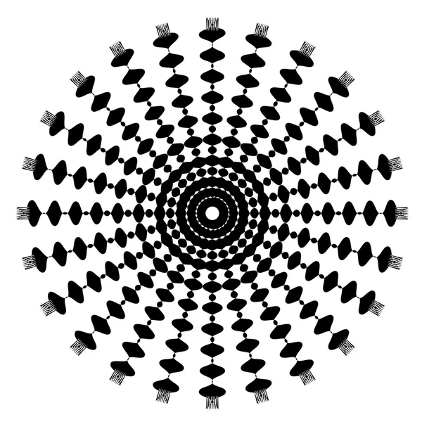 Fekete-fehér absztrakt pszichedelikus művészet háttér. vektor illu — Stock Vector