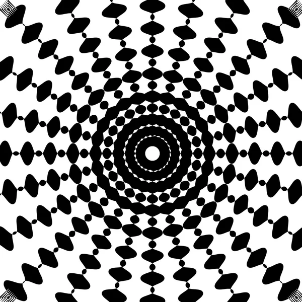 Black and White Abstract Psychedelic Art (em inglês). Vetor Illu — Vetor de Stock