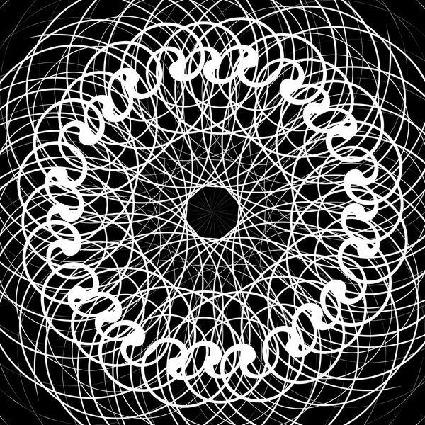 Schwarz-weiß abstrakte psychedelische Kunst Hintergrund. Vektor-Illusion — Stockvektor