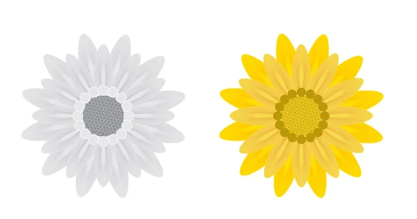 Fleurs abstraites sur fond blanc. Illustration vectorielle . — Image vectorielle