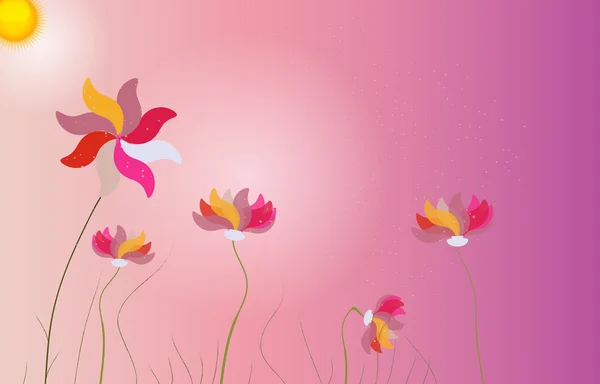 Fondo colorido abstracto con flores. Ilustración vectorial — Vector de stock