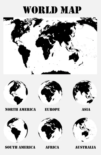 Dünya haritası. vektör illüstrasyonu. — Stok Vektör