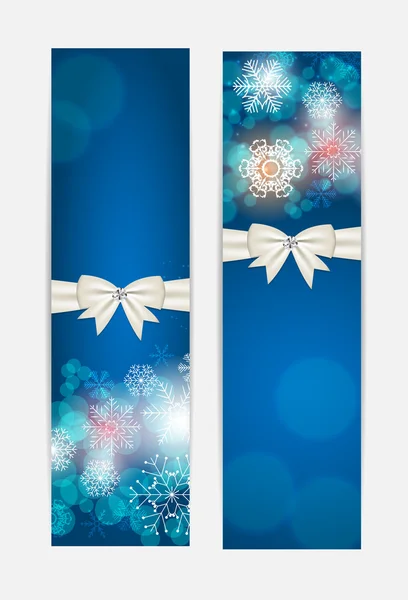 Jul snöflingor webbplats banner och kort bakgrund vektor jag — Stock vektor