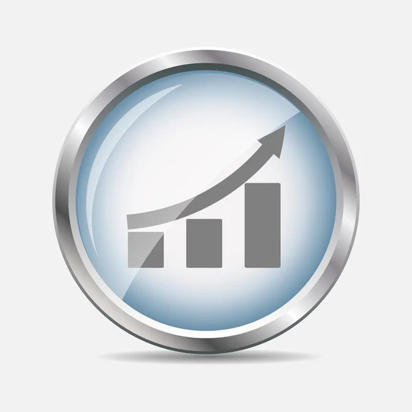 Diagramm 光沢のあるアイコンのベクトル図 — ストックベクタ