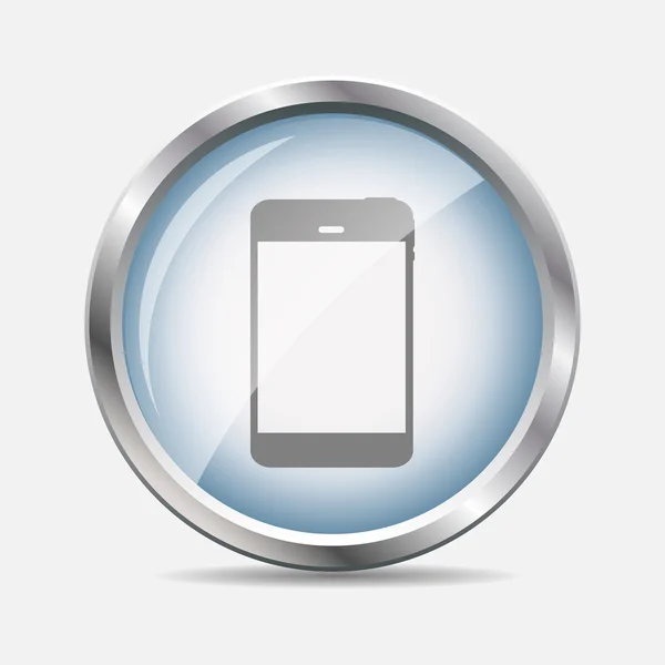 Telefoon Glossy Icon Vector Illustratie — Stockvector