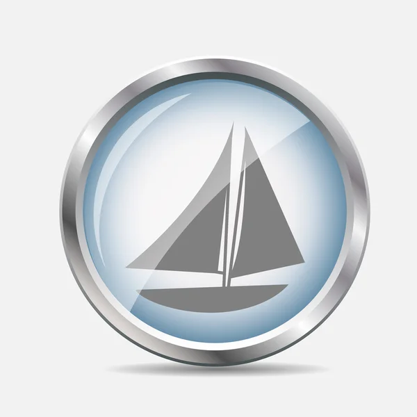 Schip Glossy Icon vectorillustratie — Stockvector