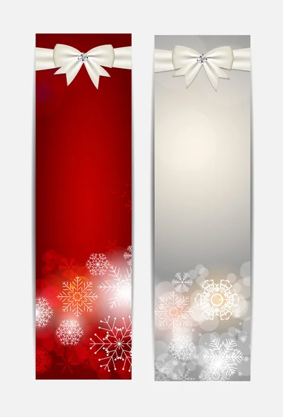 Christmas Snowflakes Website Banner and Card Background Vector I — Stock Vector