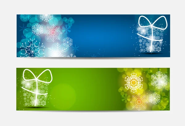 Christmas Snowflakes Website Banner and Card Background Vector I — Stock Vector