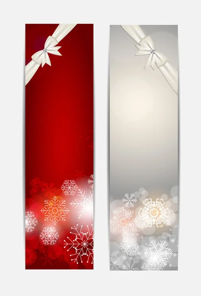 Jul snöflingor webbplats banner och kort bakgrund vektor jag — Stock vektor