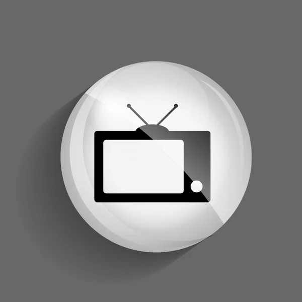 TV Glossy Icon Vector Illustration — Stock Vector