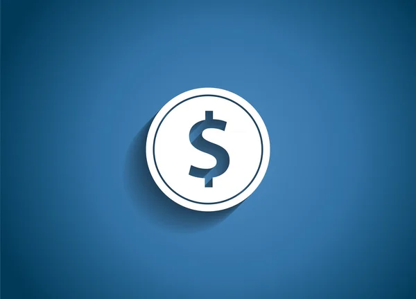 Dólar Icono brillante Vector Ilustración — Vector de stock