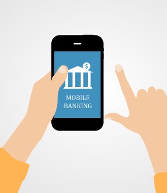 Mobil Banka Kavram Vektörü İllüstrasyonu