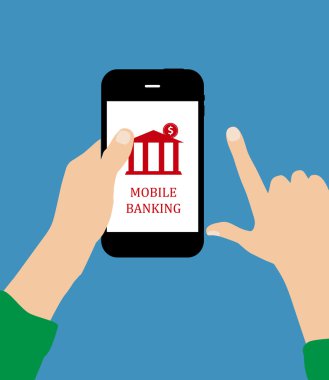 Mobil Banka Kavram Vektörü İllüstrasyonu