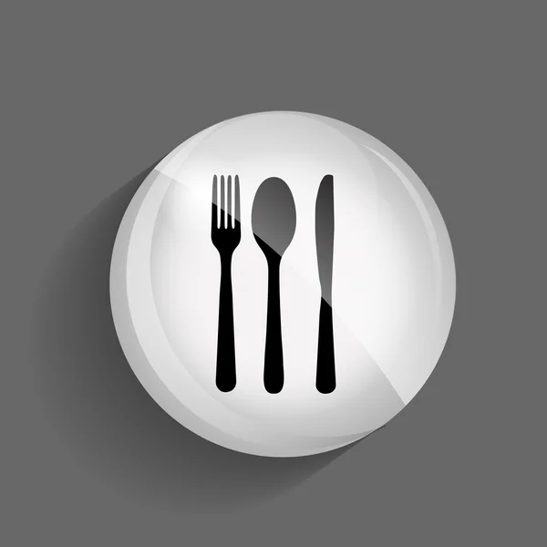 Eten en drinken Glanzende Ikoon Vector Illustratie — Stockvector