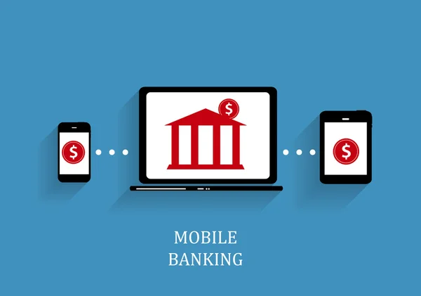 Εικονογράφηση διανύσματος Mobile Bank Concept — Διανυσματικό Αρχείο