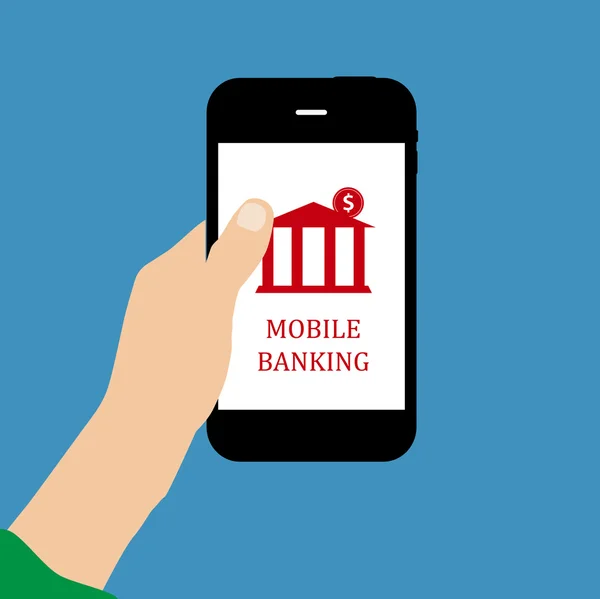 Mobiele bank Concept Vector Illustratie — Stockvector