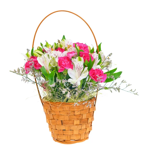 Kleurrijke bloemen boeket geïsoleerd op witte achtergrond — Stockfoto