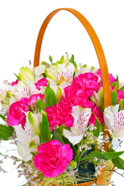 Kleurrijke bloemen boeket geïsoleerd op witte achtergrond — Stockfoto