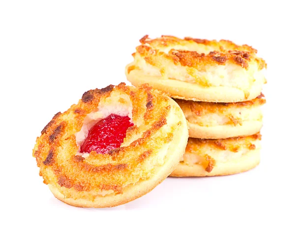 Galletas de coco con mermelada de cereza — Foto de Stock