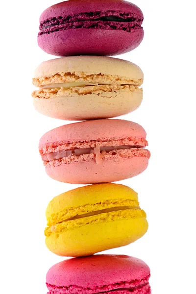 Sweet Tasty Macaroons Isolated on White Background — Stock Photo, Image