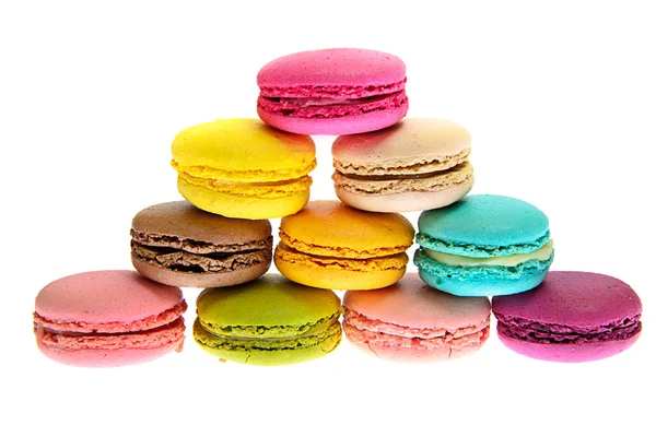 Sweet Tasty Macaroons Isolated on White Background — Stock Photo, Image