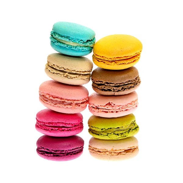 Sweet Tasty Macaroons Isolated on White Background — Stock Photo, Image