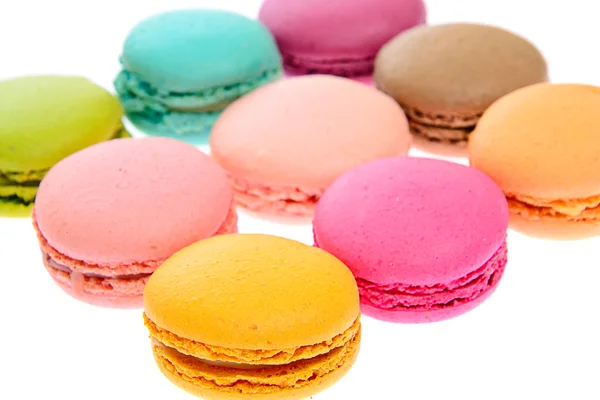 Sweet Tasty Macaroons Isolated on White Background — Stock Photo, Image