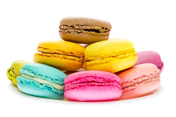 Sweet Tasty Macaroons Isolated on White Background — Stock Photo, Image