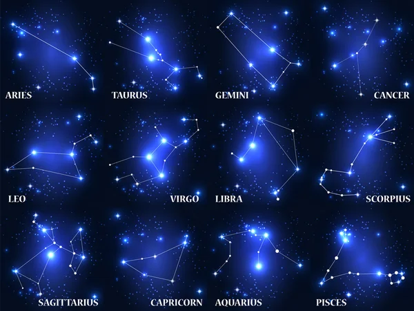 Zestaw znaków zodiaku — Wektor stockowy