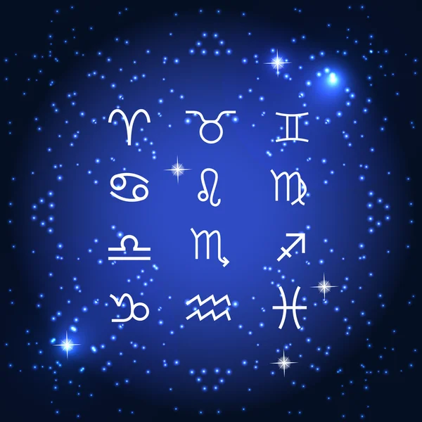 Conjunto de signos del zodíaco — Vector de stock