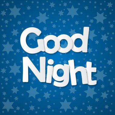 Yıldızlı gökyüzü. İyi geceler konsept illüstrasyon vektör.
